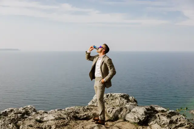 Jeff Maeck standing on a coastal cliff